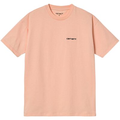 Carhartt WIP W S/S Script Embroidery T-S Grapefruit Dámske - Tričká Carhartt WIP - Ružová - I029074_0UN_XX-L - Size: L L female Carhartt WIP W S/S Script Embroidery T-S Grapefruit Dámske - Tričká Carhartt WIP - Ružová - I029074_0UN_XX-L - Size: L L female
