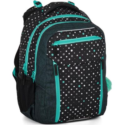 Školský batoh Bagmaster Porto 24 C Black/turquoise Školský batoh Bagmaster Porto 24 C Black/turquoise