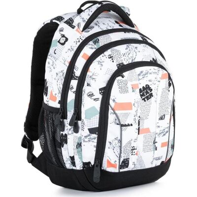 Školský batoh Bagmaster Supernova 21 A White/black/orange/green Školský batoh Bagmaster Supernova 21 A White/black/orange/green