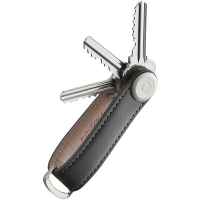 Kľúčenka Orbitkey Leather Charcoal with Grey Stitching Kľúčenka Orbitkey Leather Charcoal with Grey Stitching