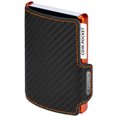 Pánska kožená peňaženka Mondraghi Racing Carbon Orange Pánska kožená peňaženka Mondraghi Racing Carbon Orange