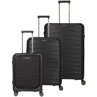 Sada cestovných kufrov Travelite Mooby S,M,L Front pocket Black Sada cestovných kufrov Travelite Mooby S,M,L Front pocket Black