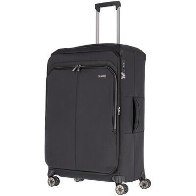 Veľký textilný kufor na kolieskach Travelite Priima L Black Veľký textilný kufor na kolieskach Travelite Priima L Black