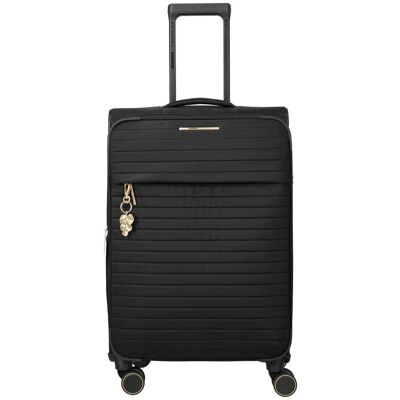 Stredný textilný kufor na kolieskach Travelite BARBARA Stepp M Black Stredný textilný kufor na kolieskach Travelite BARBARA Stepp M Black