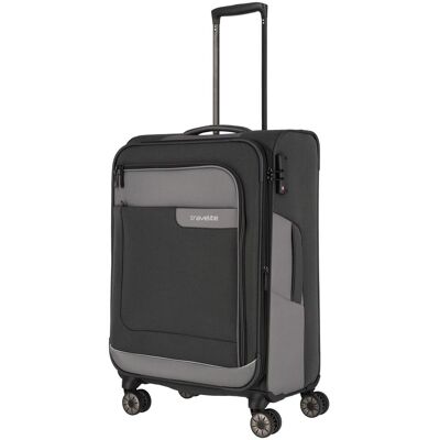 Stredný textilný kufor Travelite Viia 4w M Anthracite Stredný textilný kufor Travelite Viia 4w M Anthracite