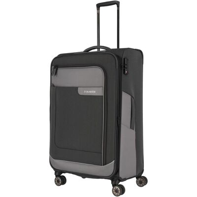 Veľký textilný kufor Travelite Viia 4w L Anthracite Veľký textilný kufor Travelite Viia 4w L Anthracite