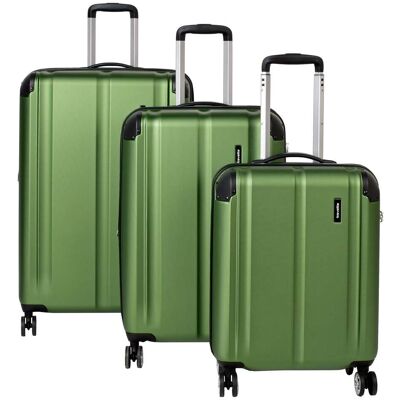Sada cestovných kufrov Travelite City 4w S,M,L Green – súprava 3 kufrov Sada cestovných kufrov Travelite City 4w S,M,L Green – súprava 3 kufrov