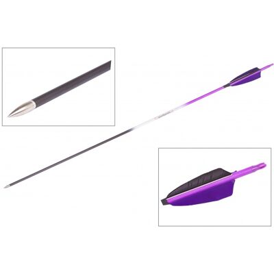GoodGoods fialový karbónový šíp do luku 28", priemer 7 mm, morčacie letky GoodGoods fialový karbónový šíp do luku 28", priemer 7 mm, morčacie letky