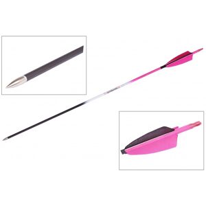 Goodgoods ružový karbónový šíp do luku 32" priemer 7 mm morky perie Goodgoods ružový karbónový šíp do luku 32" priemer 7 mm morky perie