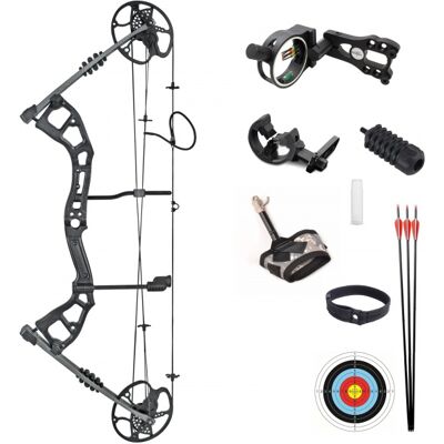 Jinx Nastaviteľný kladkový lúk Wings Black 30-70 lbs 32" s bohatým príslušenstvom Jinx Nastaviteľný kladkový lúk Wings Black 30-70 lbs 32" s bohatým príslušenstvom