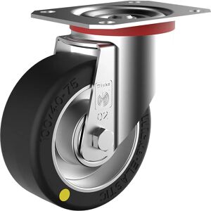 Wicke Obruč z elastickej gumy ESD, Ø x šírka kolesa 125 x 40 mm, nosnosť 200 kg, otočné koliesko