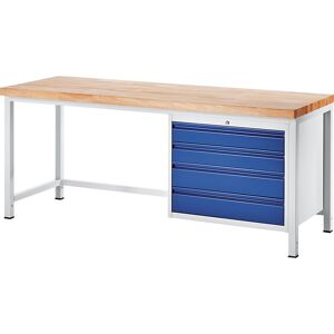 RAU Dielenský stôl, stojanové vyhotovenie, 4 zásuvky veľkosti XL, hĺbka 900 mm, šírka 1250 mm
