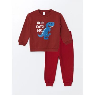Lc Waikiki Crew Neck Long Sleeve Printed Baby Boy Sweatshirt And Tracksuit Bottom 2-Piece Set Tmavočervená 12–18 Months Lc Waikiki Crew Neck Long Sleeve Printed Baby Boy Sweatshirt And Tracksuit Bottom 2-Piece Set Tmavočervená 12–18 Months