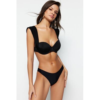 Trendyol Black V-Cut Normálne Nohy Bikiny Spodná Časť Čierna 34 Trendyol Black V-Cut Normálne Nohy Bikiny Spodná Časť Čierna 34