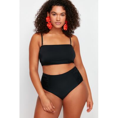 Trendyol Curve Black High Waist Compression Bikini Bottom Čierna 50 Trendyol Curve Black High Waist Compression Bikini Bottom Čierna 50