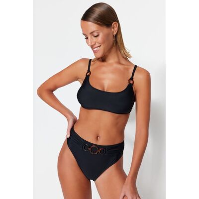 Trendyol Black Bralette Doplnkový Top Bikín Čierna 34 Trendyol Black Bralette Doplnkový Top Bikín Čierna 34