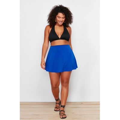 Trendyol Curve Navy Blue Short Skirt Bikini Bottom Modrá 52 Trendyol Curve Navy Blue Short Skirt Bikini Bottom Modrá 52