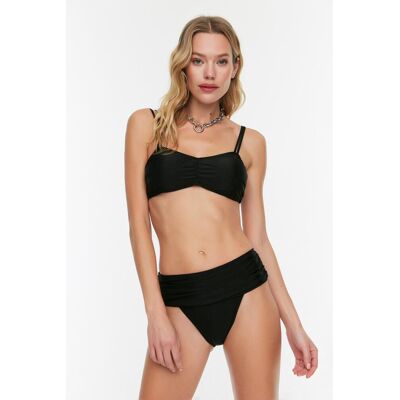 Bikiny Spodný Diel Trendyol Ruffle Detailed Čierna 34 Bikiny Spodný Diel Trendyol Ruffle Detailed Čierna 34