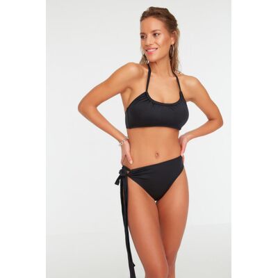 Bikiny Spodný Diel Trendyol High Waist Čierna 34 Bikiny Spodný Diel Trendyol High Waist Čierna 34