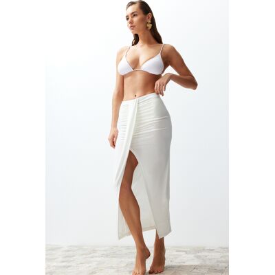 Trendyol Ecru Maxi Knitted Beach Skirt Biela 42 Trendyol Ecru Maxi Knitted Beach Skirt Biela 42