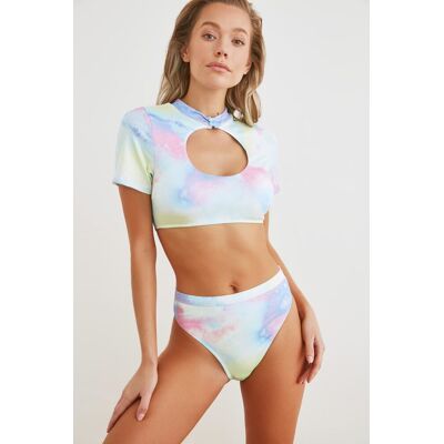 Trendyol Colorful Tie Dye Bikini Bottom Šedá 34 Trendyol Colorful Tie Dye Bikini Bottom Šedá 34
