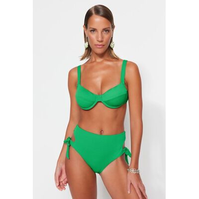 Trendyol Green Underwire, Textúrovaný Top Bikín Zelená 36 Trendyol Green Underwire, Textúrovaný Top Bikín Zelená 36