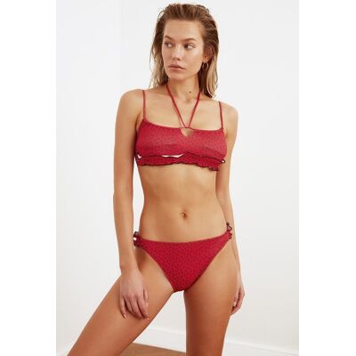 Trendyol Bikini Top - Orange - Polka Dot Červená 38 Trendyol Bikini Top - Orange - Polka Dot Červená 38