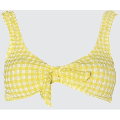Žltý Textúrovaný Bikiny Top Od Značky Trendyol Krémová 38 Žltý Textúrovaný Bikiny Top Od Značky Trendyol Krémová 38