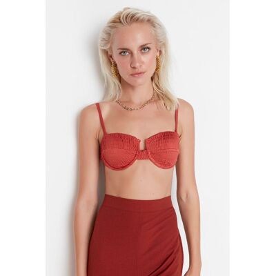 Trendyol Brown Gippa Bikini Top Tmavočervená 38 Trendyol Brown Gippa Bikini Top Tmavočervená 38