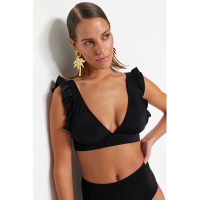 Dámske Plavky Vrchný Diel Trendyol Patterned Čierna 34 Dámske Plavky Vrchný Diel Trendyol Patterned Čierna 34