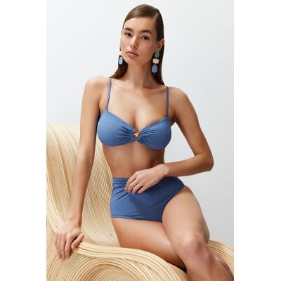 Trendyol Blue Strapless Premium Accessorized Mix&match Bikini Top Modrá 38 Trendyol Blue Strapless Premium Accessorized Mix&match Bikini Top Modrá 38