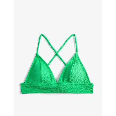 Koton Bikini Tops Bralette Crossovery Pokryté Textúrou Zelená 42 Koton Bikini Tops Bralette Crossovery Pokryté Textúrou Zelená 42