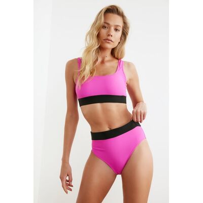 Bikiny Spodný Diel Trendyol High Waist Fuchsiová 34 Bikiny Spodný Diel Trendyol High Waist Fuchsiová 34