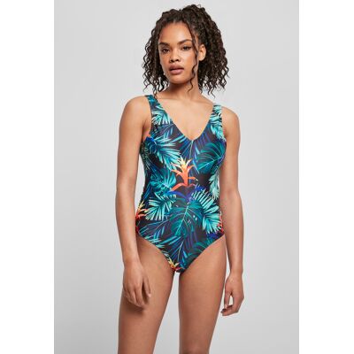 Urban Classics Women'S Swimsuit With A High Leg Pattern Vriesea Black Modrá Xs Urban Classics Women'S Swimsuit With A High Leg Pattern Vriesea Black Modrá Xs