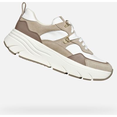 White-Beige Women'S Sneakers Geox Diamanta - Women'S Biela 36 White-Beige Women'S Sneakers Geox Diamanta - Women'S Biela 36