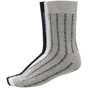 Mister Tee Fuck You Socks 3-Pack Black/grey/white Šedá 35-38 Mister Tee Fuck You Socks 3-Pack Black/grey/white Šedá 35-38