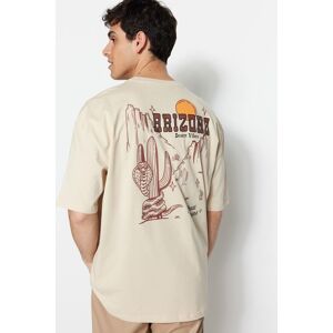 Trendyol Pánske Oversize/wide Cut Tropical Print Crew Tričko S Krátkym Rukávom 100% Bavlna. Krémová Xs Trendyol Pánske Oversize/wide Cut Tropical Print Crew Tričko S Krátkym Rukávom 100% Bavlna. Krémová Xs