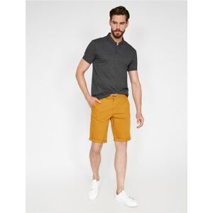 Koton Shorts - Yellow - Normal Waist Horčicová 44 Koton Shorts - Yellow - Normal Waist Horčicová 44