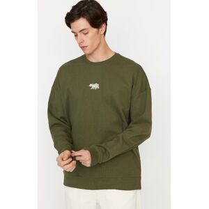 Trendyol Tmavomodrá Oversize/voľný Strih S Vyšívaným Zvieracím Vzorom Fleecová Mikina Kaki Xs Trendyol Tmavomodrá Oversize/voľný Strih S Vyšívaným Zvieracím Vzorom Fleecová Mikina Kaki Xs