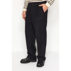 Trendyol Black Wide Leg Stamped Trousers Čierna 38 Trendyol Black Wide Leg Stamped Trousers Čierna 38