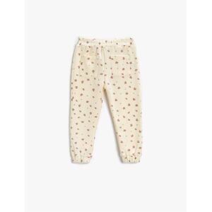 Koton Kvetinové Jogger Tepláky Bavlna Biela 18-24 Months Koton Kvetinové Jogger Tepláky Bavlna Biela 18-24 Months