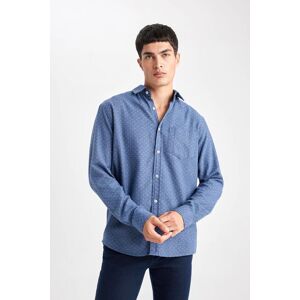 Defacto Regular Fit Textured Pocket Detail Long Sleeve Shirt Modrá Xs Defacto Regular Fit Textured Pocket Detail Long Sleeve Shirt Modrá Xs