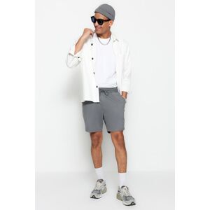 Trendyol Limited Edition Basic Anthracite Regular Cut Lace-Up Shorts Šedá S Trendyol Limited Edition Basic Anthracite Regular Cut Lace-Up Shorts Šedá S