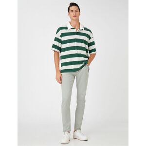 Koton Basic Gabardínové Nohavice S 5 Vreckami A Detailom S Gombíkom. Šedá 50 Koton Basic Gabardínové Nohavice S 5 Vreckami A Detailom S Gombíkom. Šedá 50