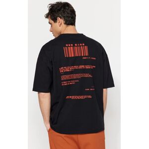 Trendyol Black Pánske Oversize/wide Cut Crew Krátky Rukáv S Ázijskou Potlačou Tričko Zo 100% Bavlny. Čierna S Trendyol Black Pánske Oversize/wide Cut Crew Krátky Rukáv S Ázijskou Potlačou Tričko Zo 100% Bavlny. Čierna S