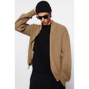 Pánsky Sveter Z Pleteniny S Vreckom Na Zips, Základný Model Proti Žmolkovaniu, Regular Fit, Farba Norka Od Značky Trendyol Hnedá Xxl Pánsky Sveter Z Pleteniny S Vreckom Na Zips, Základný Model Proti Žmolkovaniu, Regular Fit, Farba Norka Od Značky Trendyol Hnedá Xxl
