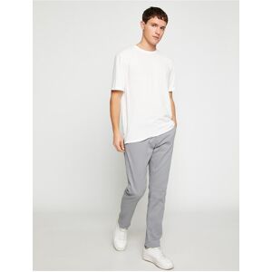 Koton Basic Gabardínové Nohavice Slim Fit S Gombíkovými Vreckami Detailne Šedá 40 Koton Basic Gabardínové Nohavice Slim Fit S Gombíkovými Vreckami Detailne Šedá 40