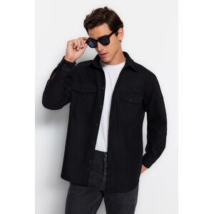 Trendyol Black Regular Parachute Pocket Cashmere Winter Textured Jacket Shirt Čierna M Trendyol Black Regular Parachute Pocket Cashmere Winter Textured Jacket Shirt Čierna M