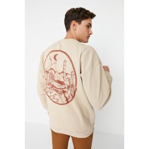 Pánsky Sveter Trendyol Desert Krémová S Pánsky Sveter Trendyol Desert Krémová S