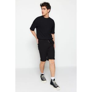 Trendyol Čierne Pravidelné/regular Fit Stredná Veľkosť Elastický Pás Šnurované Dvojité Manžetové Šortky Čierna Xs Trendyol Čierne Pravidelné/regular Fit Stredná Veľkosť Elastický Pás Šnurované Dvojité Manžetové Šortky Čierna Xs